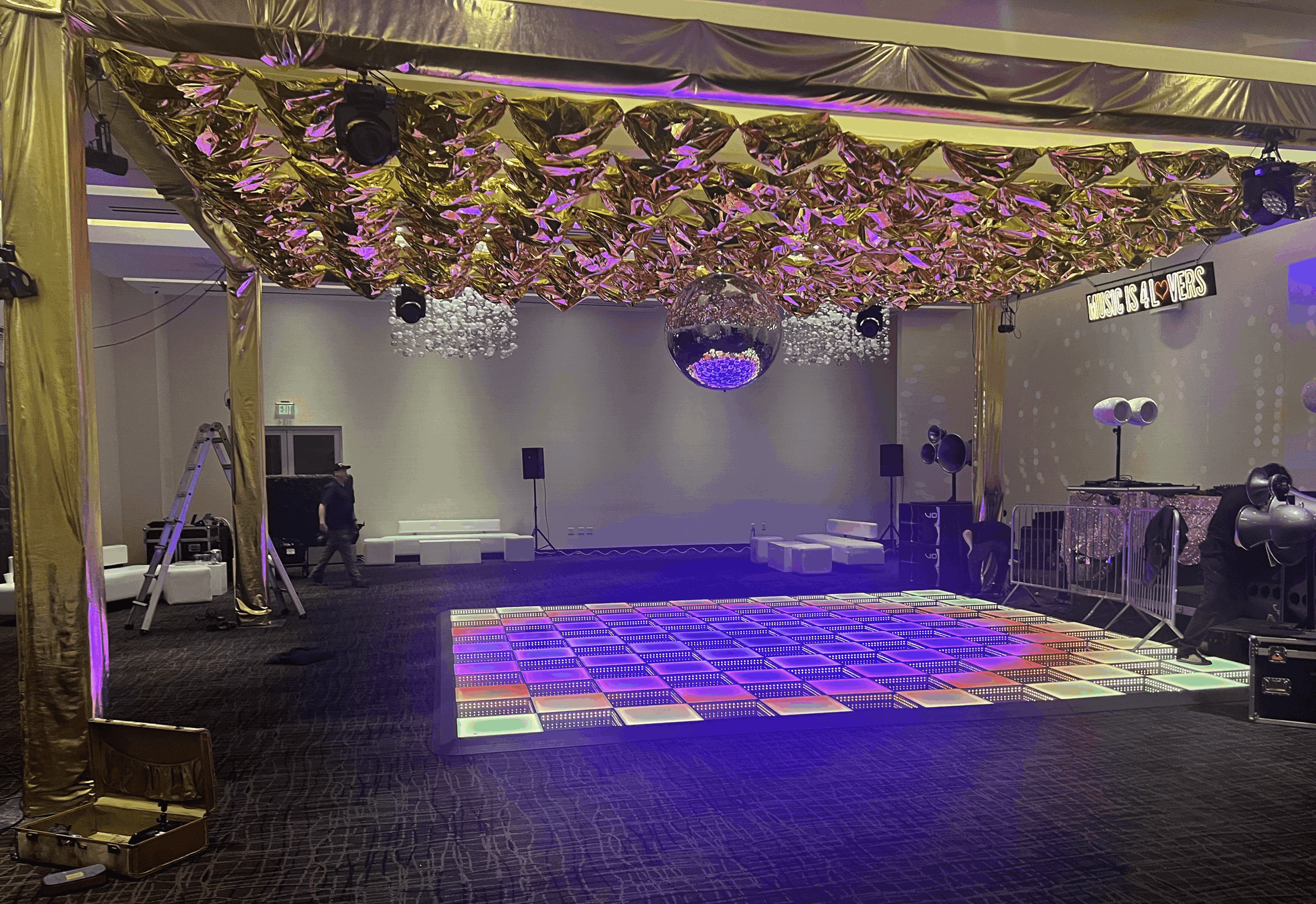 LED Dance Floor & UV Reactive Shade Rentals